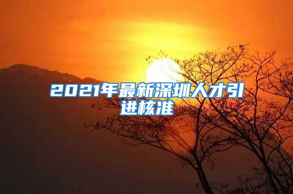 2021年最新深圳人才引進(jìn)核準(zhǔn)