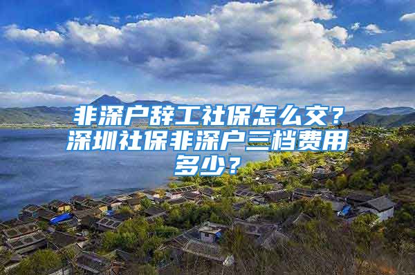 非深戶辭工社保怎么交？深圳社保非深戶三檔費(fèi)用多少？