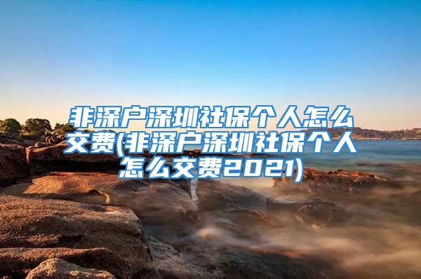 非深戶深圳社保個(gè)人怎么交費(fèi)(非深戶深圳社保個(gè)人怎么交費(fèi)2021)