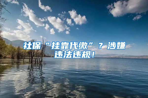 社保“掛靠代繳”？涉嫌違法違規(guī)！