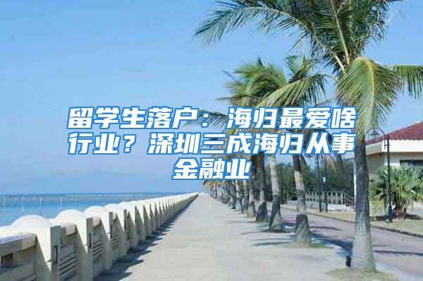 留學生落戶：海歸最愛啥行業(yè)？深圳三成海歸從事金融業(yè)