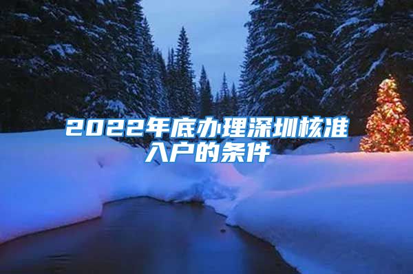 2022年底辦理深圳核準(zhǔn)入戶的條件