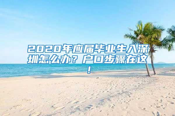 2020年應(yīng)屆畢業(yè)生入深圳怎么辦？戶口步驟在這！