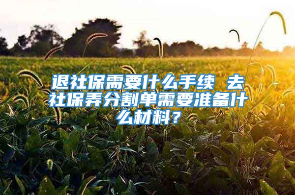 退社保需要什么手續(xù) 去社保弄分割單需要準備什么材料？