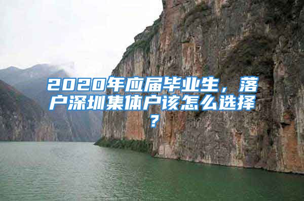 2020年應(yīng)屆畢業(yè)生，落戶深圳集體戶該怎么選擇？