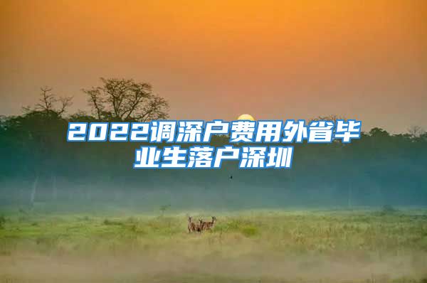 2022調深戶費用外省畢業(yè)生落戶深圳