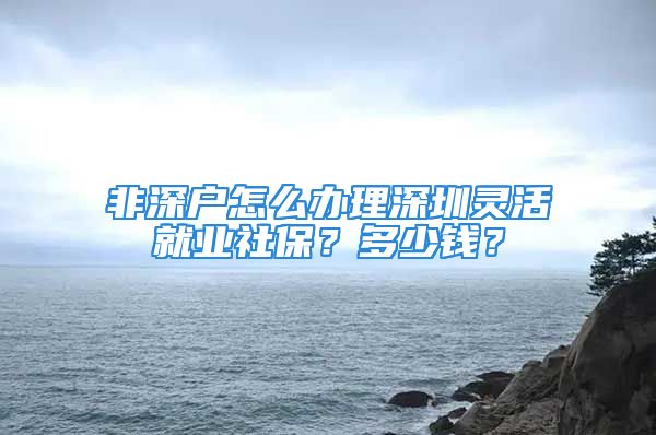 非深戶(hù)怎么辦理深圳靈活就業(yè)社保？多少錢(qián)？