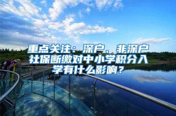 重點關注：深戶、非深戶社保斷繳對中小學積分入學有什么影響？