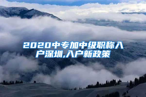 2020中專加中級職稱入戶深圳,入戶新政策