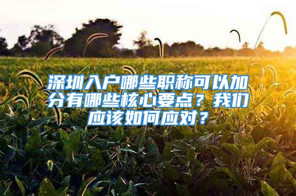 深圳入戶(hù)哪些職稱(chēng)可以加分有哪些核心要點(diǎn)？我們應(yīng)該如何應(yīng)對(duì)？