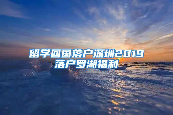 留學(xué)回國(guó)落戶深圳2019落戶羅湖福利