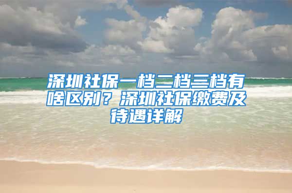 深圳社保一檔二檔三檔有啥區(qū)別？深圳社保繳費及待遇詳解