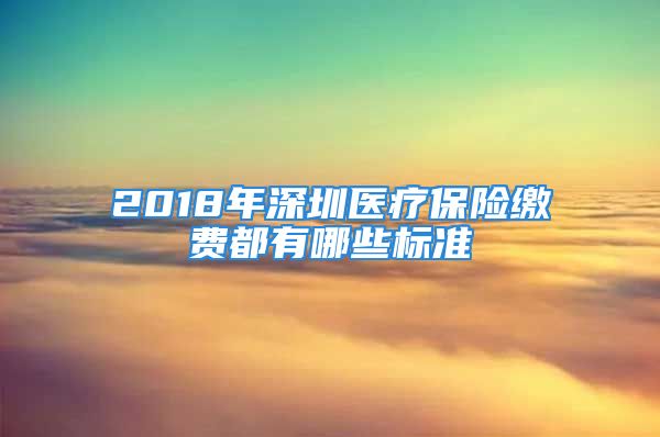 2018年深圳醫(yī)療保險(xiǎn)繳費(fèi)都有哪些標(biāo)準(zhǔn)