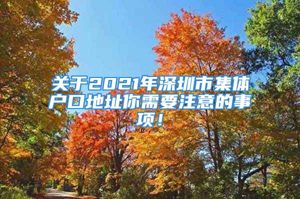 關(guān)于2021年深圳市集體戶口地址你需要注意的事項！