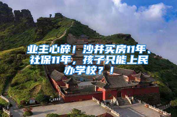 業(yè)主心碎！沙井買(mǎi)房11年、社保11年，孩子只能上民辦學(xué)校？！