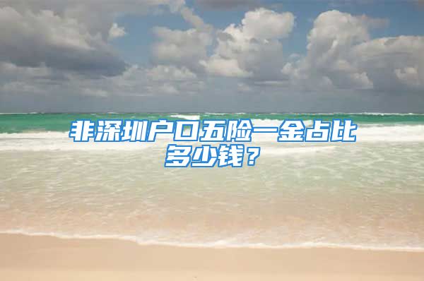 非深圳戶口五險一金占比多少錢？