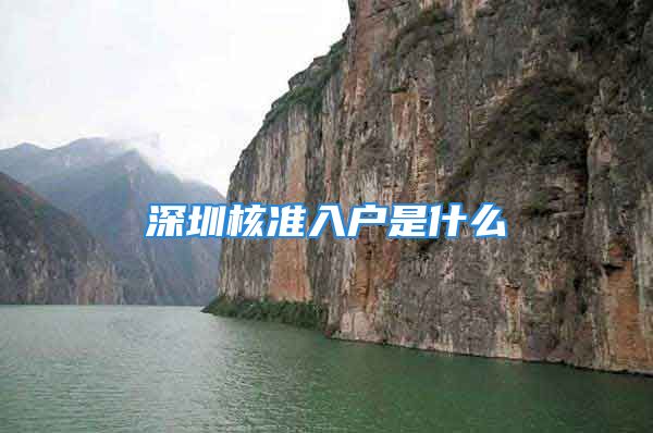 深圳核準(zhǔn)入戶是什么