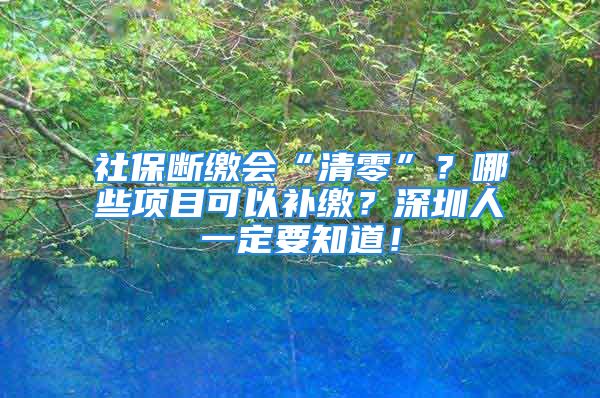 社保斷繳會(huì)“清零”？哪些項(xiàng)目可以補(bǔ)繳？深圳人一定要知道！