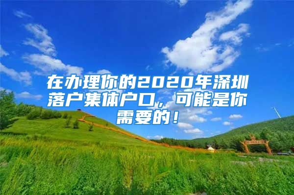 在辦理你的2020年深圳落戶集體戶口，可能是你需要的！