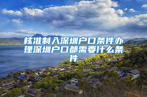 核準制入深圳戶口條件辦理深圳戶口都需要什么條件