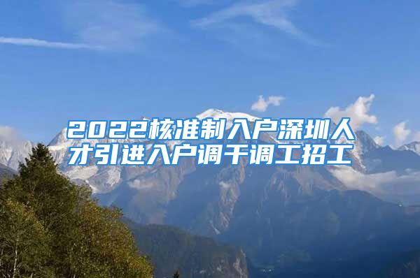 2022核準制入戶深圳人才引進入戶調(diào)干調(diào)工招工