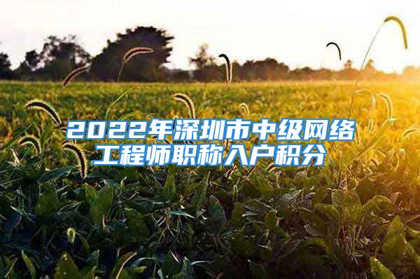 2022年深圳市中級網(wǎng)絡工程師職稱入戶積分