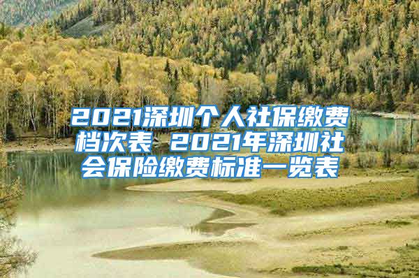 2021深圳個人社保繳費檔次表 2021年深圳社會保險繳費標(biāo)準(zhǔn)一覽表