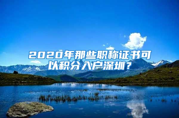 2020年那些職稱證書可以積分入戶深圳？