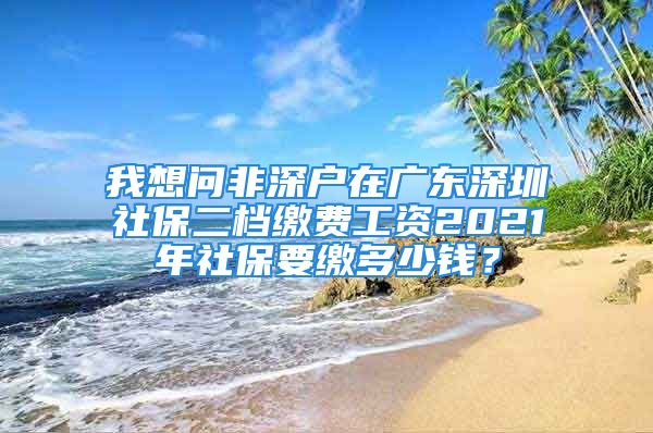 我想問(wèn)非深戶在廣東深圳社保二檔繳費(fèi)工資2021年社保要繳多少錢？