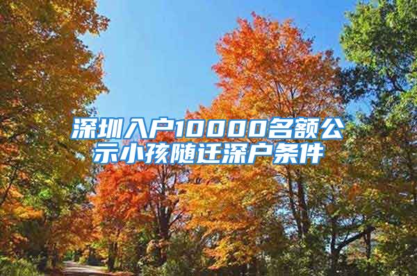 深圳入戶10000名額公示小孩隨遷深戶條件