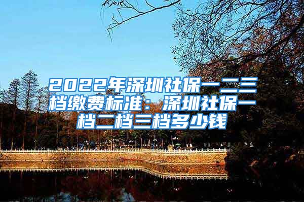 2022年深圳社保一二三檔繳費標(biāo)準(zhǔn)：深圳社保一檔二檔三檔多少錢