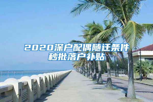 2020深戶配偶隨遷條件秒批落戶補貼