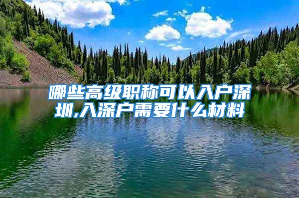 哪些高級職稱可以入戶深圳,入深戶需要什么材料