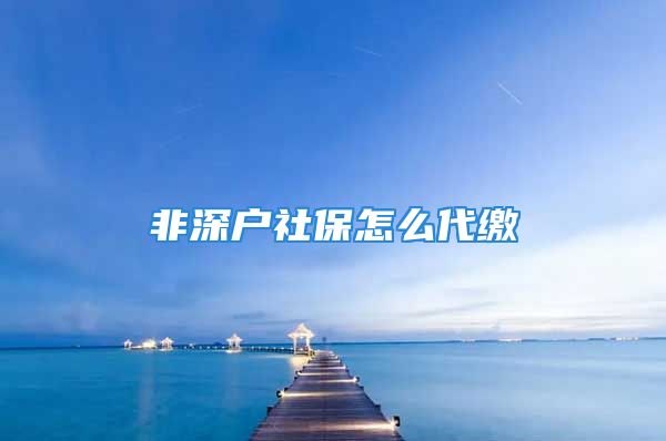 非深戶社保怎么代繳