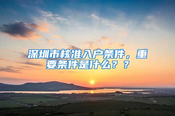 深圳市核準(zhǔn)入戶條件，重要條件是什么？？