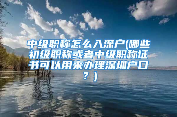 中級職稱怎么入深戶(哪些初級職稱或者中級職稱證書可以用來辦理深圳戶口？)