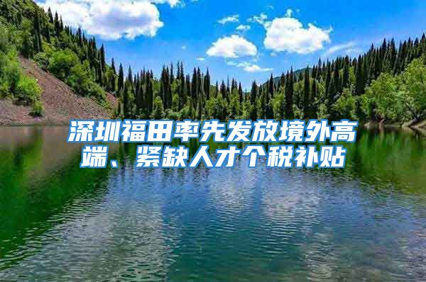 深圳福田率先發(fā)放境外高端、緊缺人才個(gè)稅補(bǔ)貼