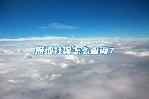 深圳社保怎么查詢？