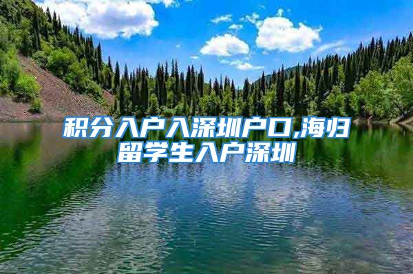 積分入戶入深圳戶口,海歸留學(xué)生入戶深圳