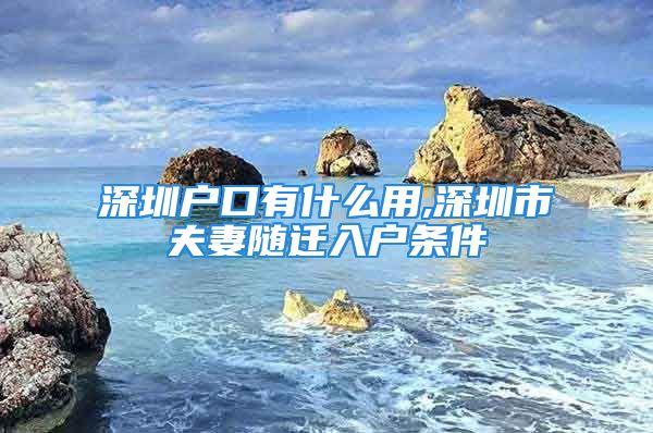 深圳戶口有什么用,深圳市夫妻隨遷入戶條件