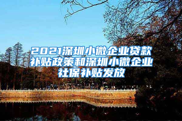 2021深圳小微企業(yè)貸款補貼政策和深圳小微企業(yè)社保補貼發(fā)放