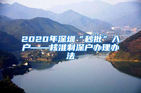 2020年深圳“秒批”入戶——核準(zhǔn)制深戶辦理辦法