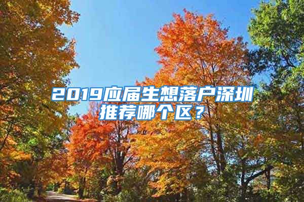 2019應(yīng)屆生想落戶深圳推薦哪個區(qū)？