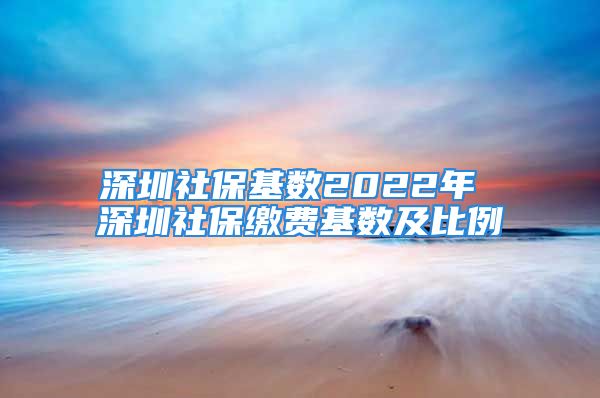 深圳社?；鶖?shù)2022年 深圳社保繳費基數(shù)及比例