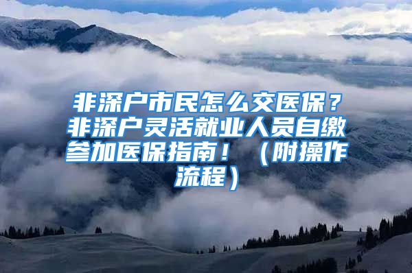 非深戶市民怎么交醫(yī)保？非深戶靈活就業(yè)人員自繳參加醫(yī)保指南?。ǜ讲僮髁鞒蹋?/></p>
									<p>　　資訊來(lái)源：綜合整理</p>
<p>　　<strong>非深戶市民怎么交醫(yī)保？非深戶靈活就業(yè)人員自繳參加醫(yī)保指南！（附操作流程）</strong>詳情見(jiàn)正文：<strong style=