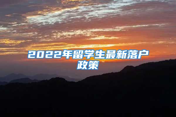 2022年留學生最新落戶政策