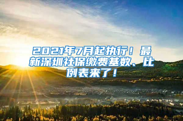 2021年7月起執(zhí)行！最新深圳社保繳費(fèi)基數(shù)、比例表來了！