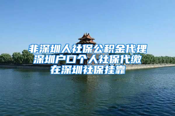 非深圳人社保公積金代理 深圳戶口個(gè)人社保代繳 在深圳社保掛靠