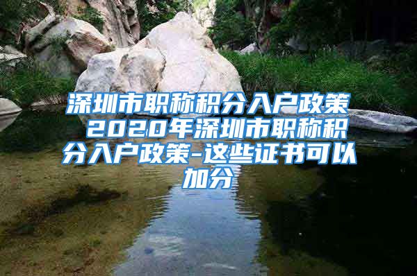 深圳市職稱積分入戶政策 2020年深圳市職稱積分入戶政策-這些證書可以加分