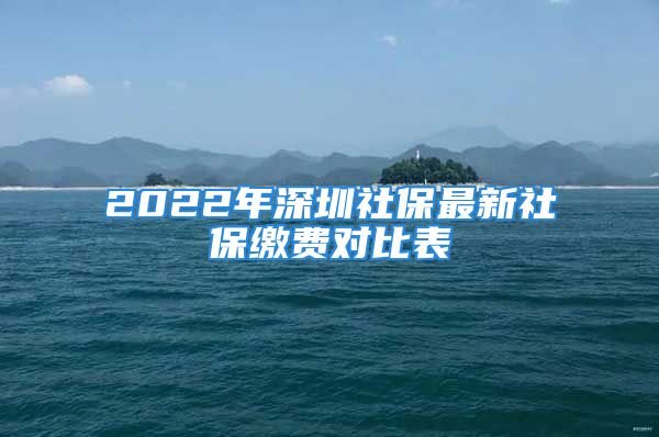 2022年深圳社保最新社保繳費對比表